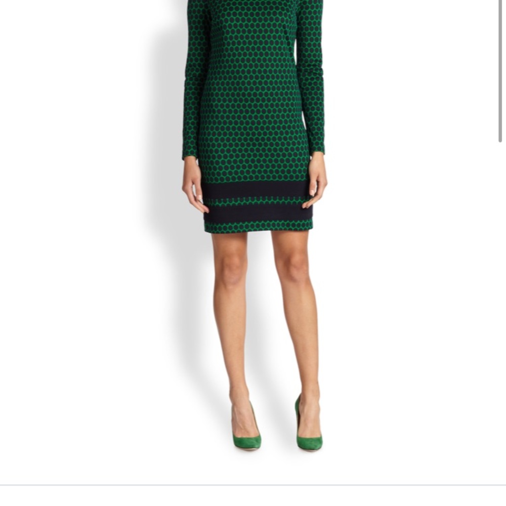 Michael Kors green and navy pointe dress